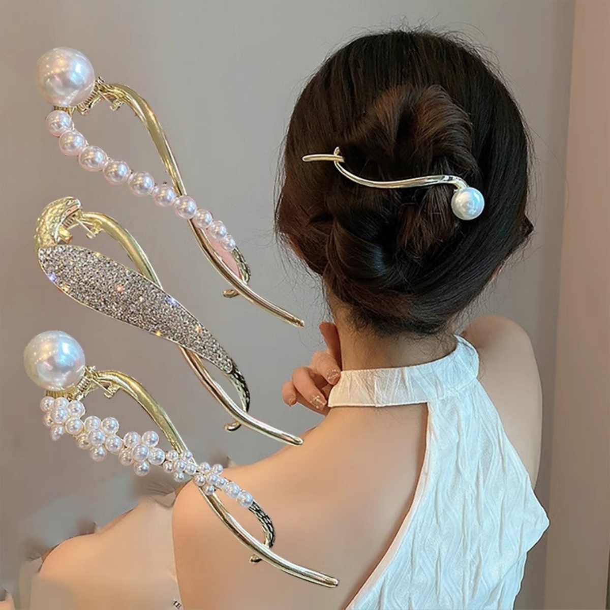 Elegant Glitter Pearl Hair Cli - Lifestyle Of Korean recension och pris