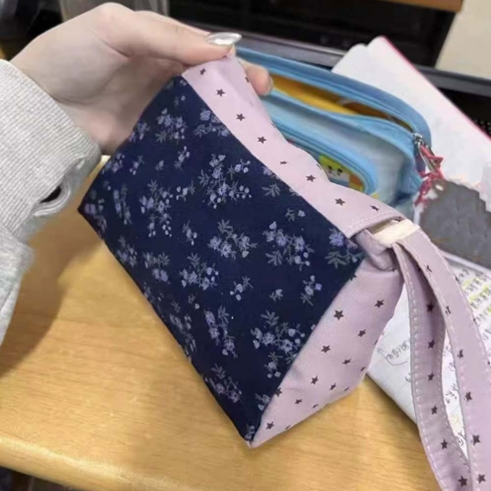 Purple Print Floral Makeup Bag - Lifestyle Of Korean recension och pris