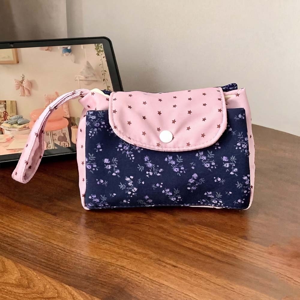 Purple Print Floral Makeup Bag - Lifestyle Of Korean recension och pris