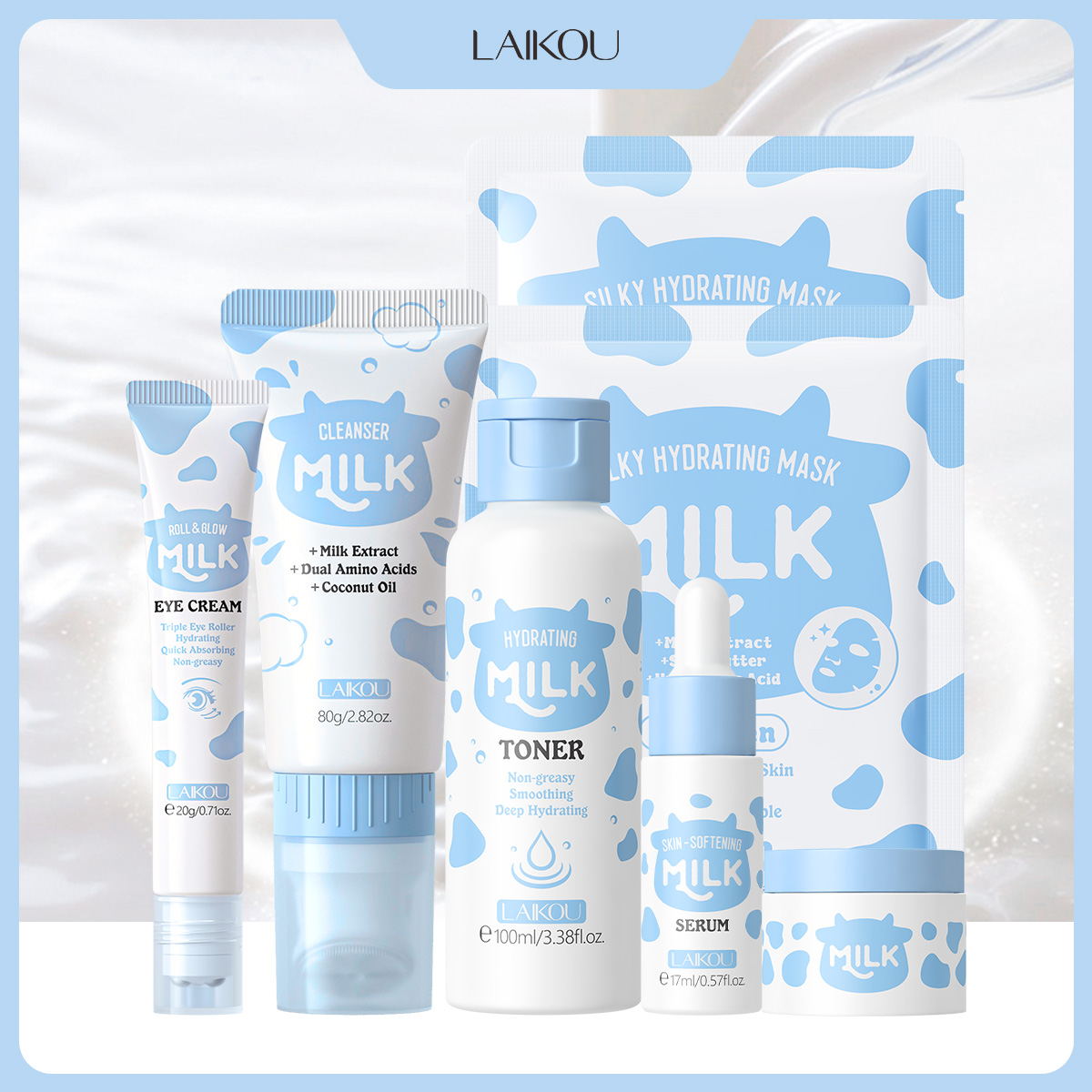 LAIKOU 6Pcs Milk Hydrating Ski - Korean Skincare Routine recension och pris